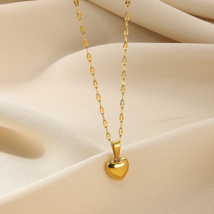 Wholesale Fashion Versatile 18K Gold-Plated Heart Clavicle Chain Necklace