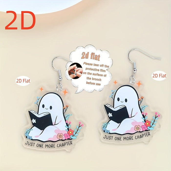 Wholesale Quirky Cartoon Ghost Acrylic Earrings Trendy Jewelry Accessory MOQ≥12