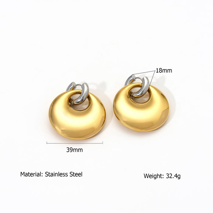 Wholesale Fashionable and personalized stainless steel gold and silver dual color earrings with high-end temperament, irregular earrings, color preservation wholesale