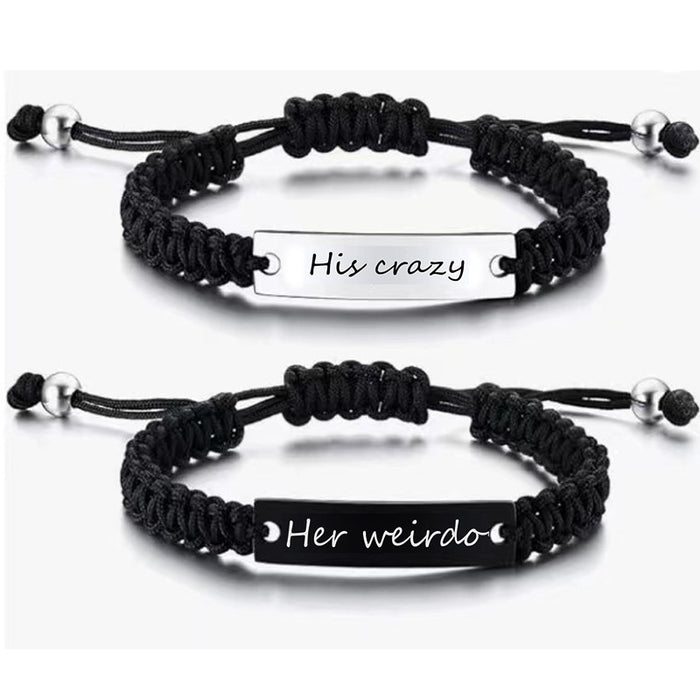 Wholesale Woven Bracelet Set Stainless Steel Color Engraved Pattern Marking Woven Bracelet