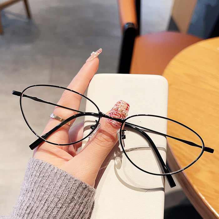 Wholesale Metallic silver glasses with cool anti blue light and prescription for myopia and flat lenses