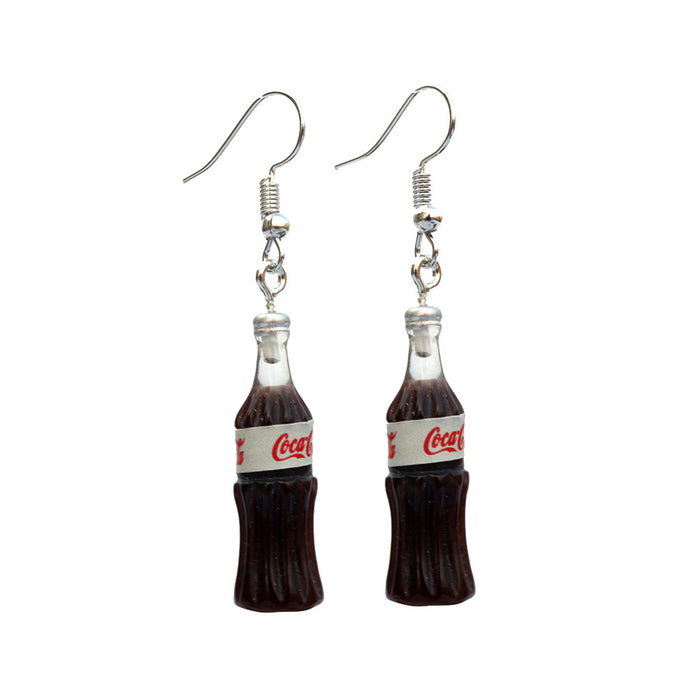 Wholesale Cartoon Beverage Bottle Resin Earrings JDC-ES-niqing027