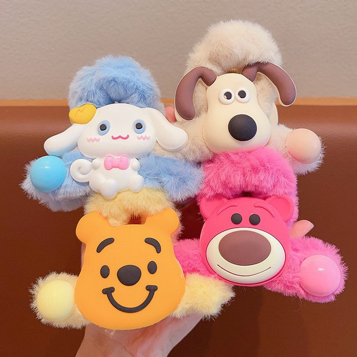 Wholesale Large plush claw clip,  brown color