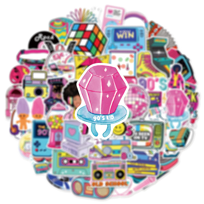 Wholesale 50 Retro Cartoon Doodle Stickers