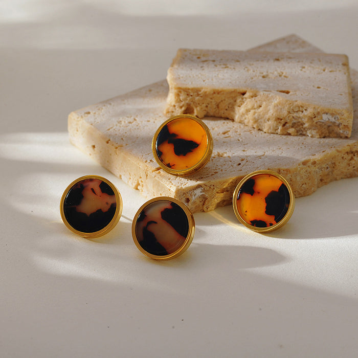 Wholesale  geometric leopard stainless steel earrings