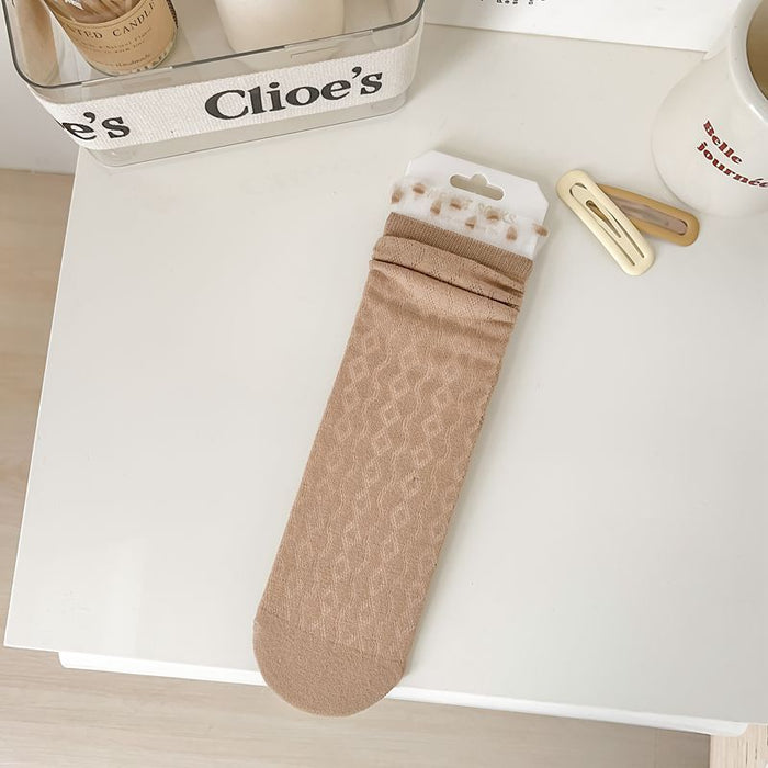 Wholesale Mesh lace long socks, thin and cute lace pile socks