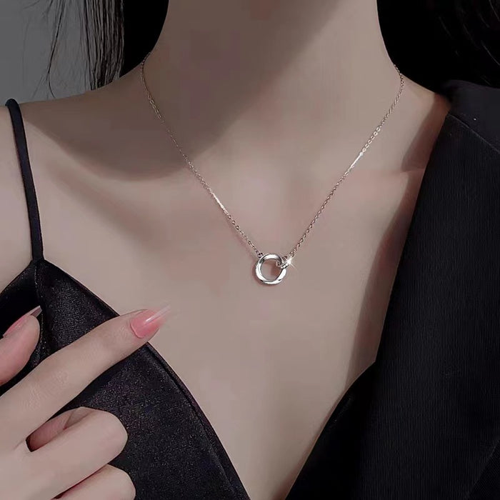 Wholesale Titanium steel necklace, collarbone chain, light luxury, niche, minimalist accessories, pendant chain jewelry