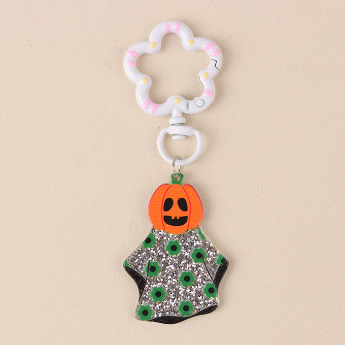 Wholesale Acrylic Fun Keychain  Series Cartoon Funny Pumpkin Ghost European and American Hanging Ornaments