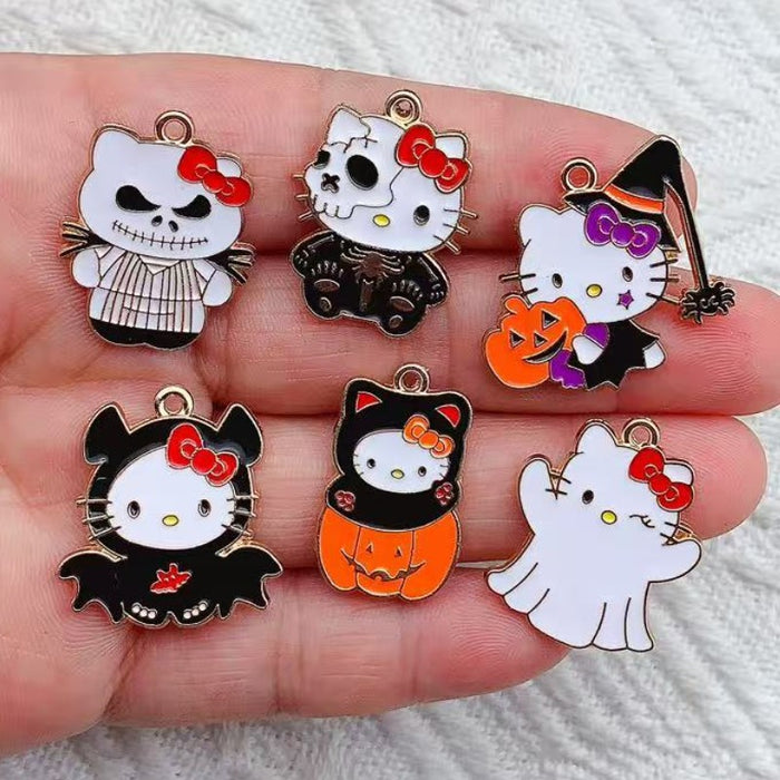 Wholesale 10pcs  DIY Devil Ghost Alloy Drip Oil Bag Pendant Necklace