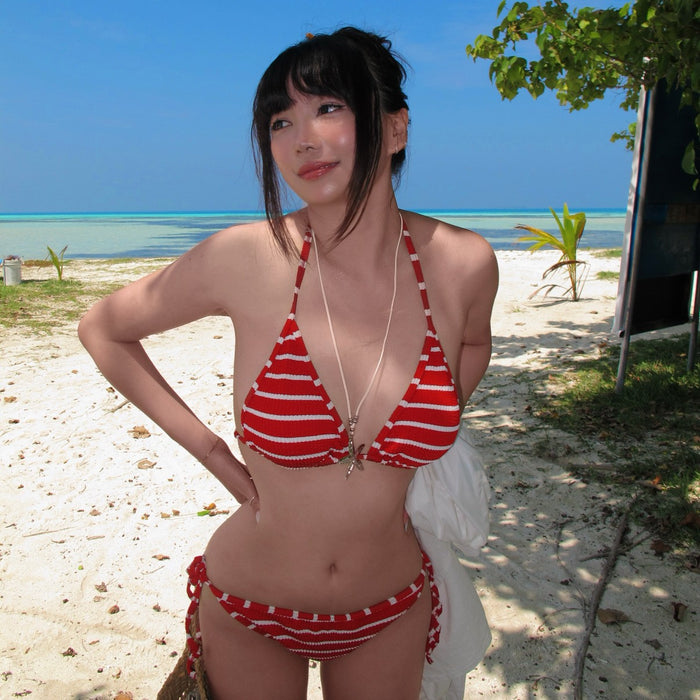 Wholesale Bikini minimalist striped neck strapless sexy minimalist swimsuit