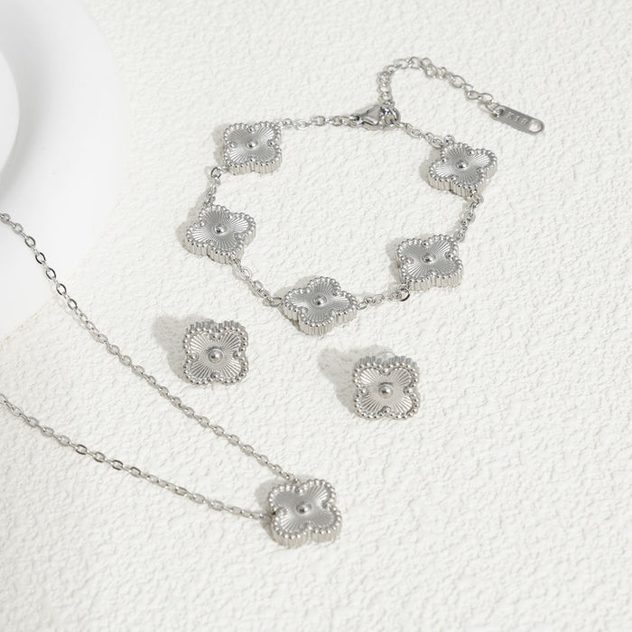 Wholesale 13mm Clover Double sided Laser Stainless Steel Bracelet Light Luxury Jewelry Wholesale