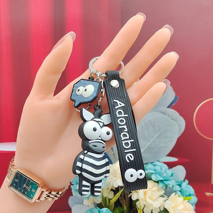 Wholesale PVC Soft Rubber Keychain Pendant Cartoon Doll Trendy Car Keychain