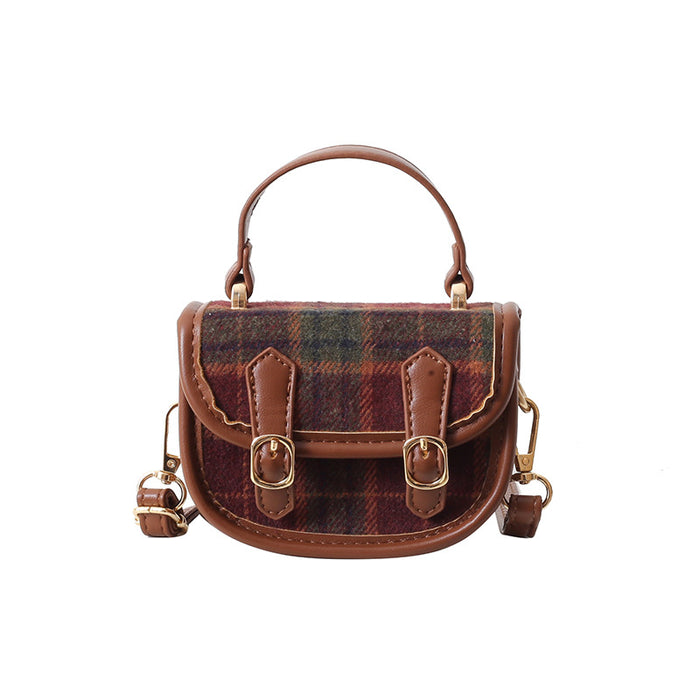 Wholesale Children's bag, new mini handbag, high-end women's checkered crossbody bag