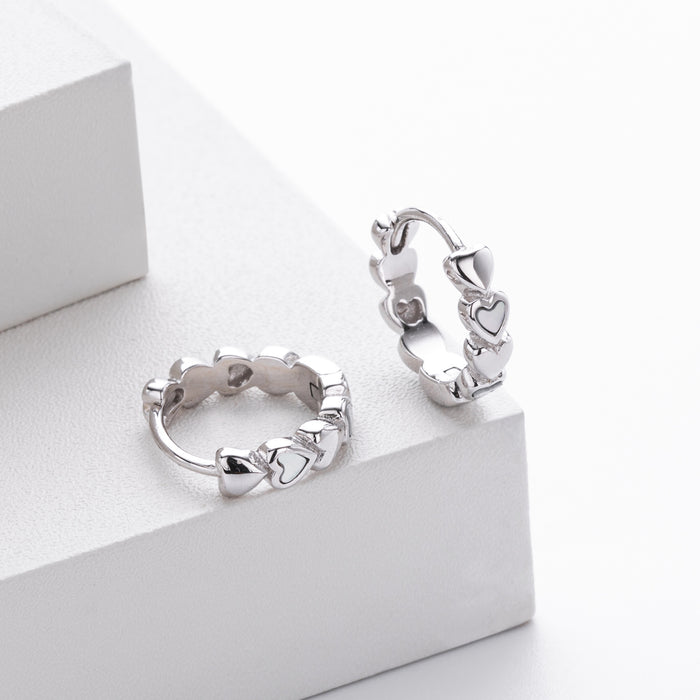 Wholesale Sterling Silver Earrings Zirconium Heart-Shaped Shell Earrings Accessible Jewelry