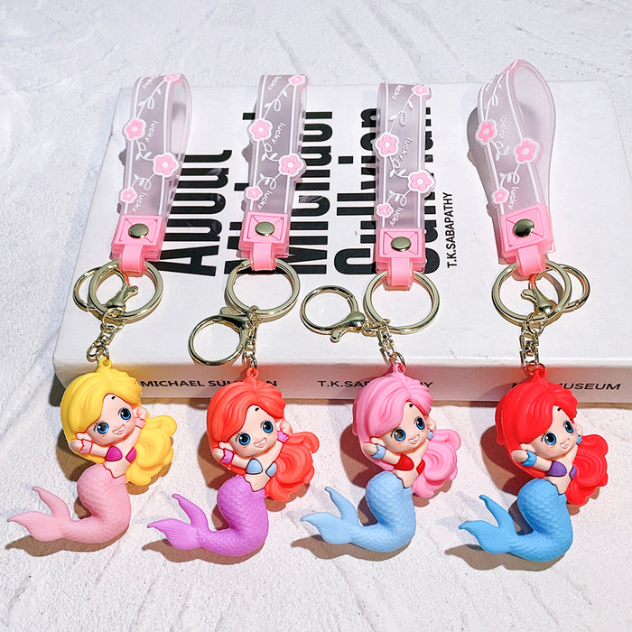 Wholesale Mermaid Princess Keychain Pendant Doll Silicone Car Keychain
