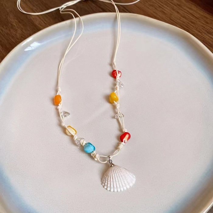 Wholesale Colored bead necklace collarbone chain necklace