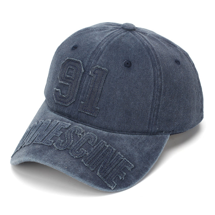 Wholesale Vintage Letter-Embroidered Soft Top Baseball Cap Sun Protection Hat for Men Women
