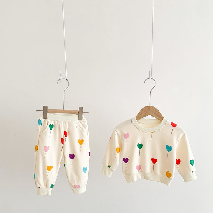 Wholesale Love Print Sweatshirt Baby Two Piece Set JDC-BC-WeiNiS001