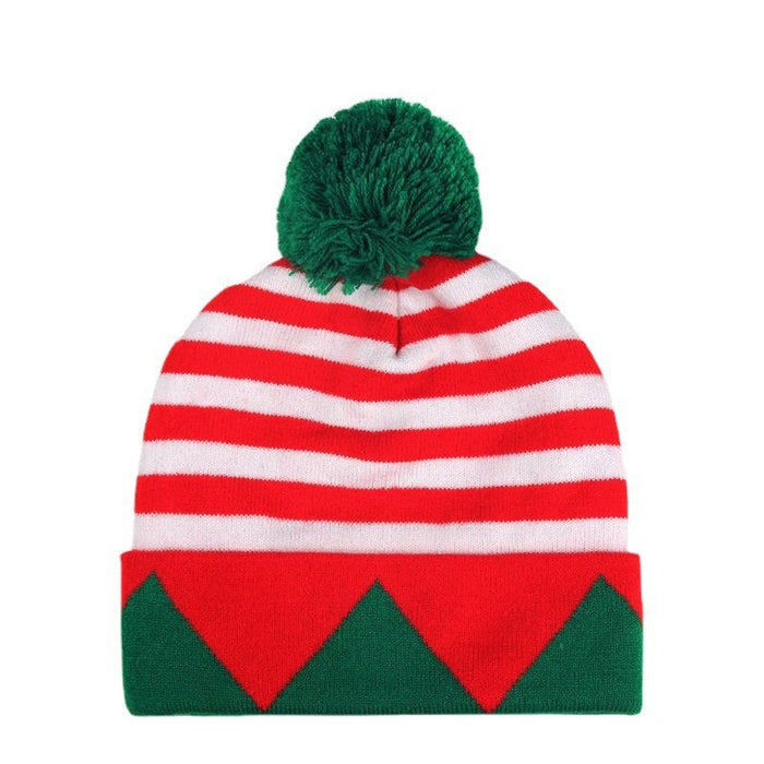 Wholesale  Gift Hat Round Jacquard Hat Acrylic Knitted Hat Red Wool Christmas Hat Christmas Knitted Hat