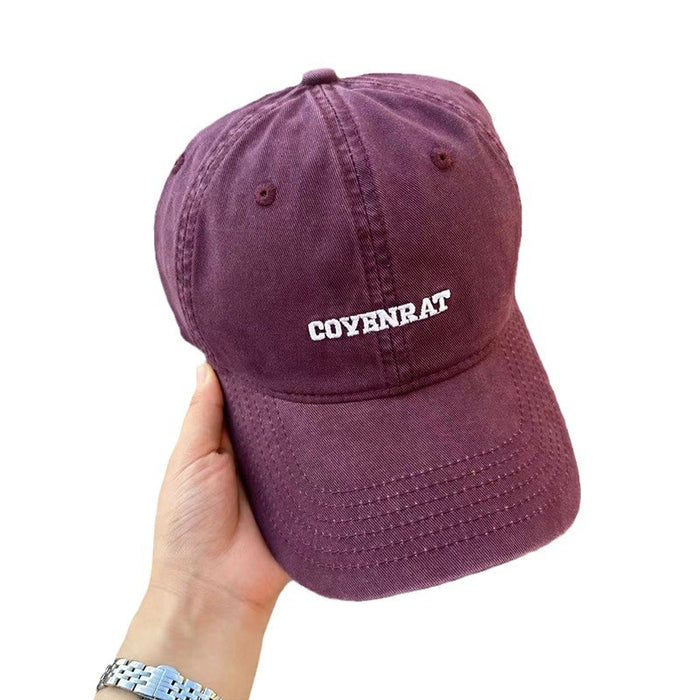 Wholesale New embroidered purple hat, women's baseball cap, widened brim, duckbill cap, couple sun hat, men's