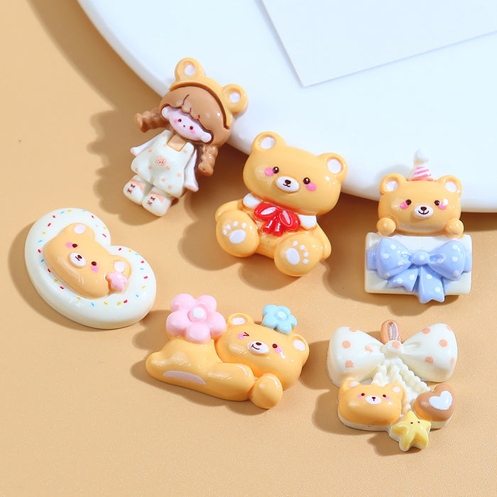 Wholesale Bear Girl Glossy Series Cream Glue Mobile Phone Case Material Stationery Box Headband Jewelry