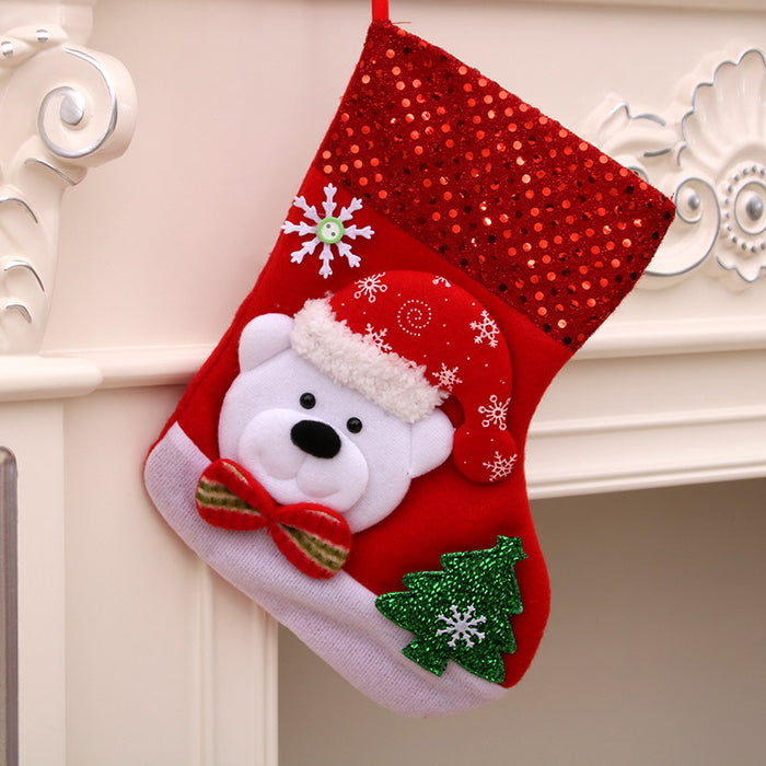 Wholesale Christmas Stockings Christmas Gift Bag Christmas Small Stockings Pendant Christmas Tree Hanging Ornament Bag