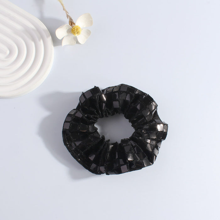 Wholesale square sequins large intestine hair ring ladies  high elastic hair rope hair