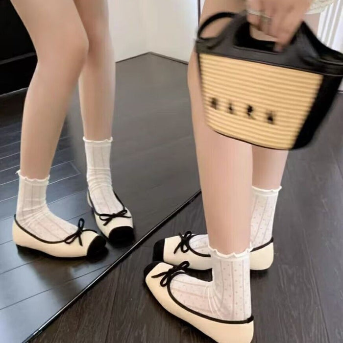 Wholesale Pile socks, mid tube socks, polka dot lace stockings