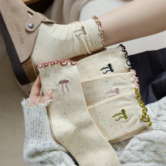 Wholesale Butterfly knot socks, children, tube socks, pile socks