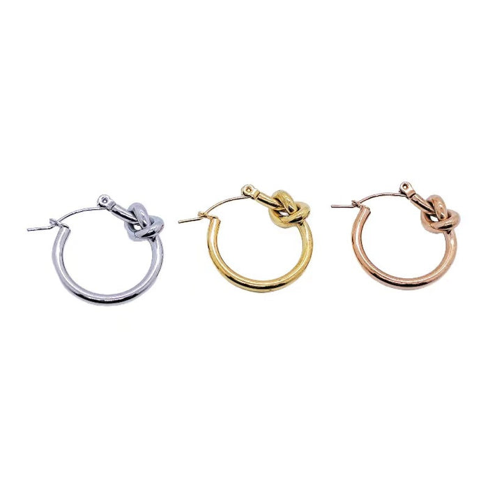 Wholesale Stainless steel electroplating simple niche classic knot earrings and earrings wholesale