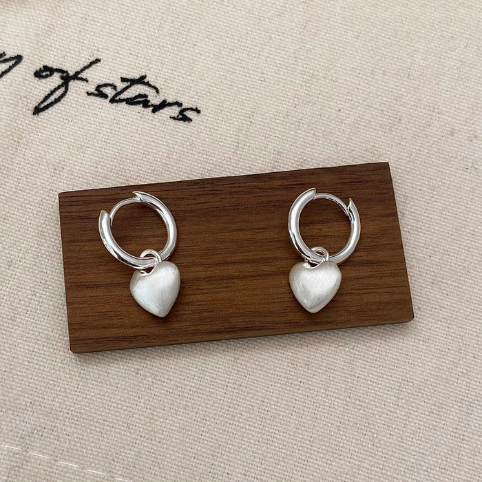 Wholesale Frosted Heart Two-Way Earrings
