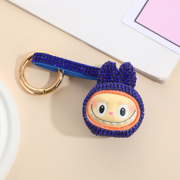 Wholesale DIY rhinestone cartoon doll keychain  Q-version toy key ring