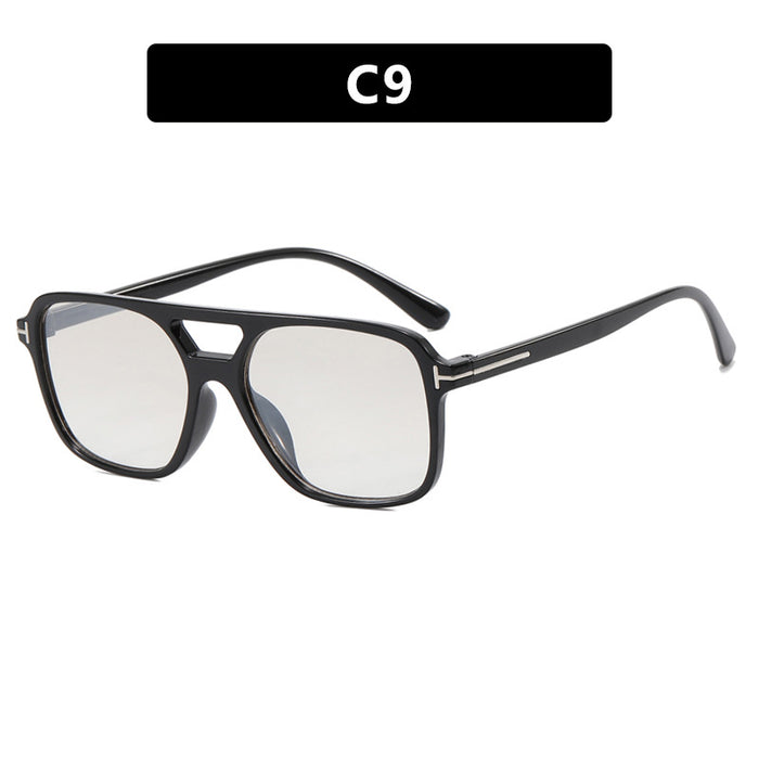 Wholesale T-shaped sunglasses, fashionable square double beam sunglasses, new sunglasses