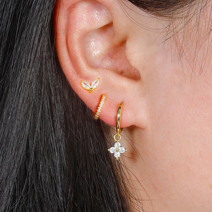 Wholesale Crystal flower earrings, geometric high-end earrings, earrings set, earrings accessories