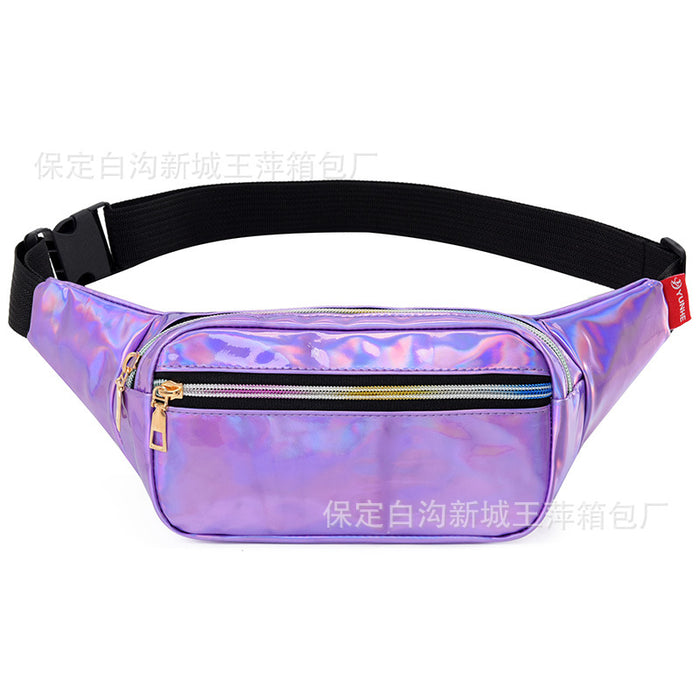 Wholesale Laser Bright Face Waist Bag Mobile Phone Storage Fashion Crossbody Chest Bag Running Casual Outdoor Sports Bag