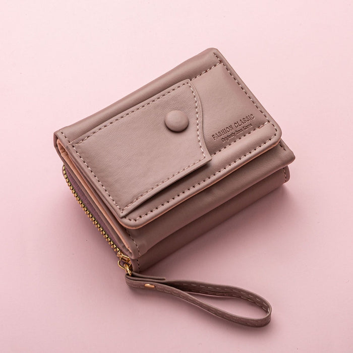 Wholesale Coin Card Holder Tri-Fold Zipper Short Wallet