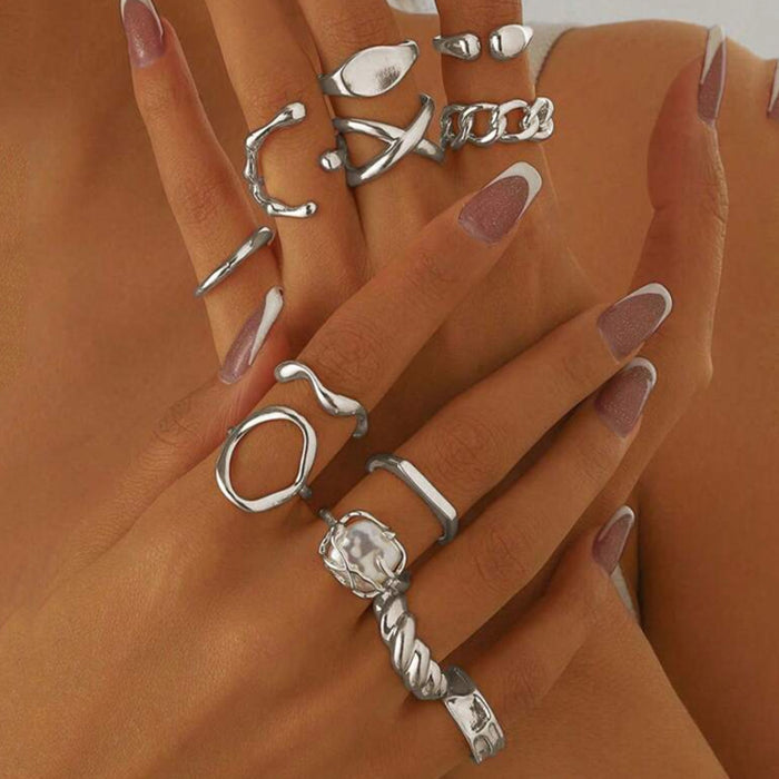 Wholesale Adjustable ring opening, personalized geometric ring, fashionable accessory, handmade jewelry