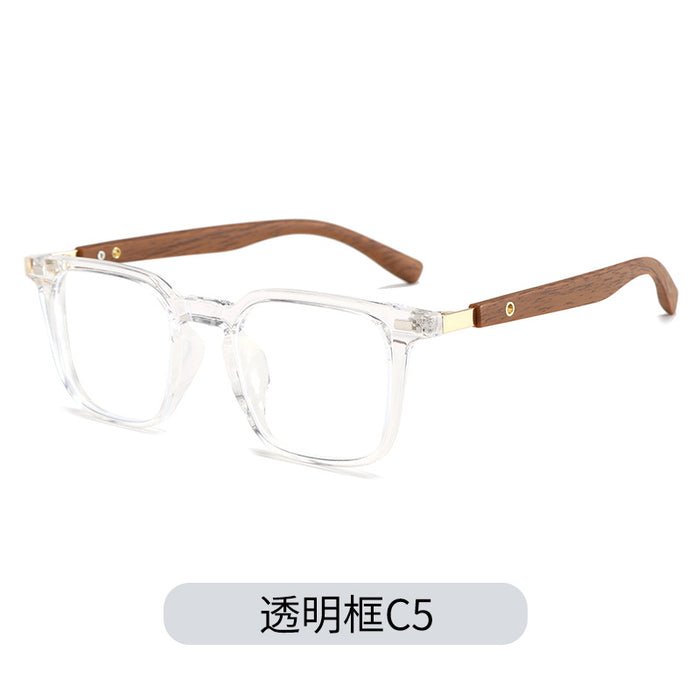 Wholesale Fashionable wood grain retro myopia anti blue light glasses with wood grain legs and eyeglass frames