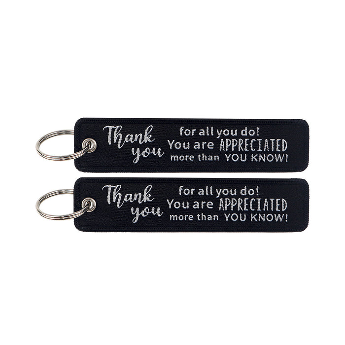Wholesale Minimalist Quotations Weaving Mark Keychain Fabric Keychain Accessories