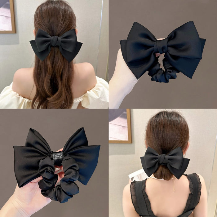 Wholesale Satin Bow Hair Band Hair Scrunchies JDC-HS-Yika005