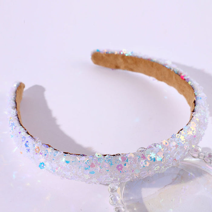 Wholesale Dopamine Color Versatile Headband Sponge Heightening Design Elegant Light Luxury Crystal Headwear