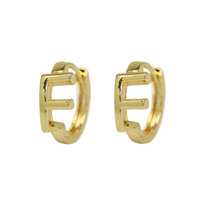 Wholesale  18k gold high-polished brass simple 26 English letters earrings