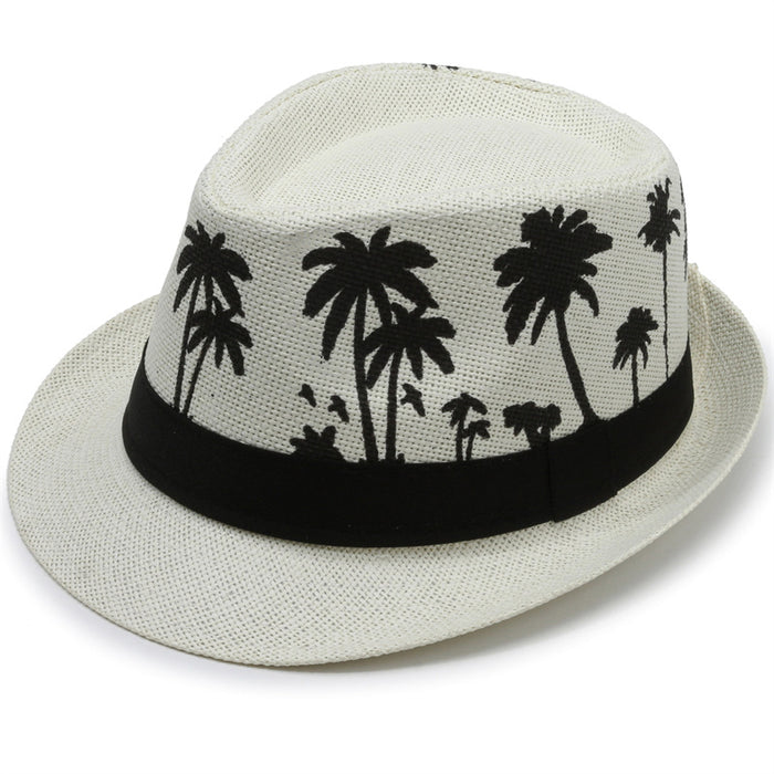 Wholesale Coconut Tree Pattern Jazz Hat Men Summer JDC-FH-DG020