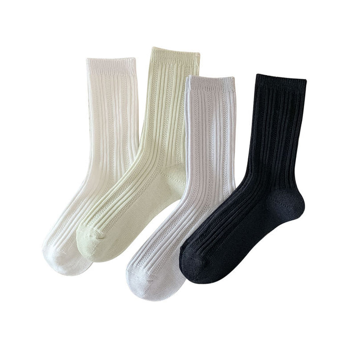 Wholesale New Socks Thin Mesh Breathable Middle Tube Stacked Sock Cotton