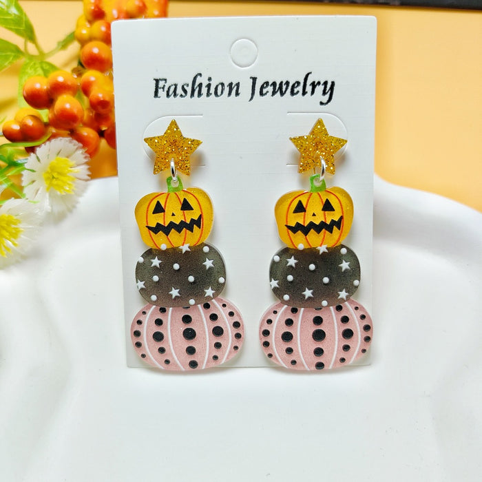 Wholesale Halloween Ghost Style Acrylic Earrings JDC-ES-QiYu002