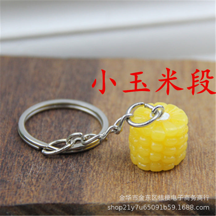 Wholesale Creative Resin Fruit Keychain Simulated Strawberry Grape Pomegranate Watermelon MOQ≥10
