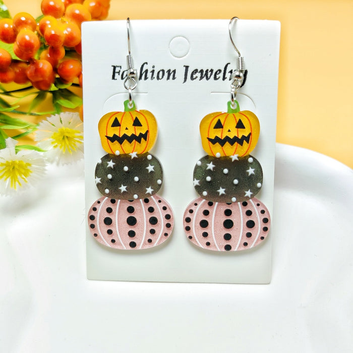 Wholesale Halloween Ghost Style Acrylic Earrings JDC-ES-QiYu002