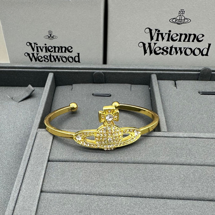 Wholesale Saturn Full Diamond Classic Planet Bracelet Opening Adjustable Punk Style Bracelet