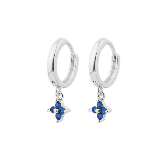Wholesale Diamond inlaid clover earrings with geometric flowers, fashionable and versatile earrings wholesale