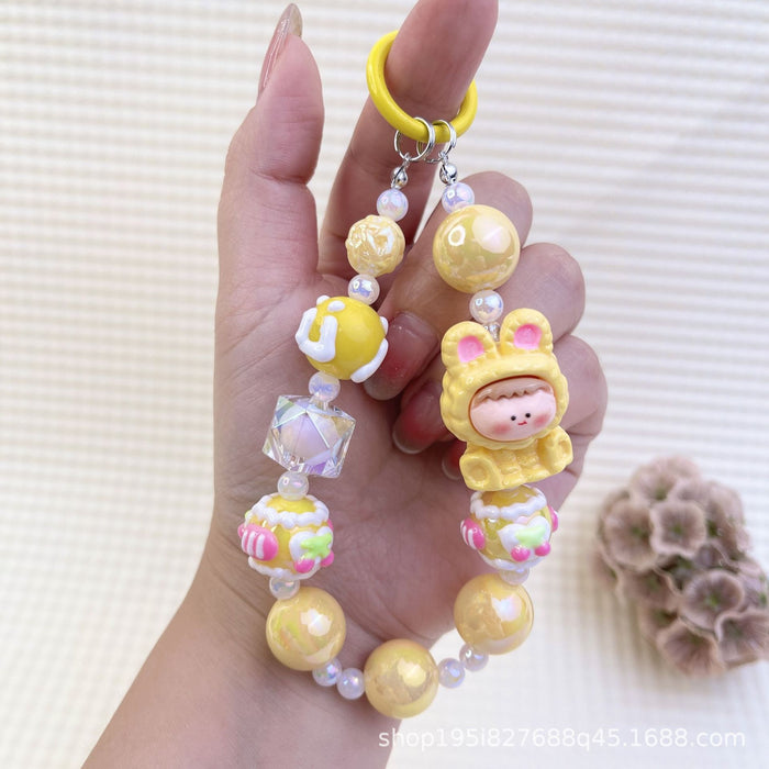 Wholesale Creative Cartoon Hand-painted Beads Mobile Phone Hanging Chain Bag Decorative Pendant DIY Accessories for Girlfriends